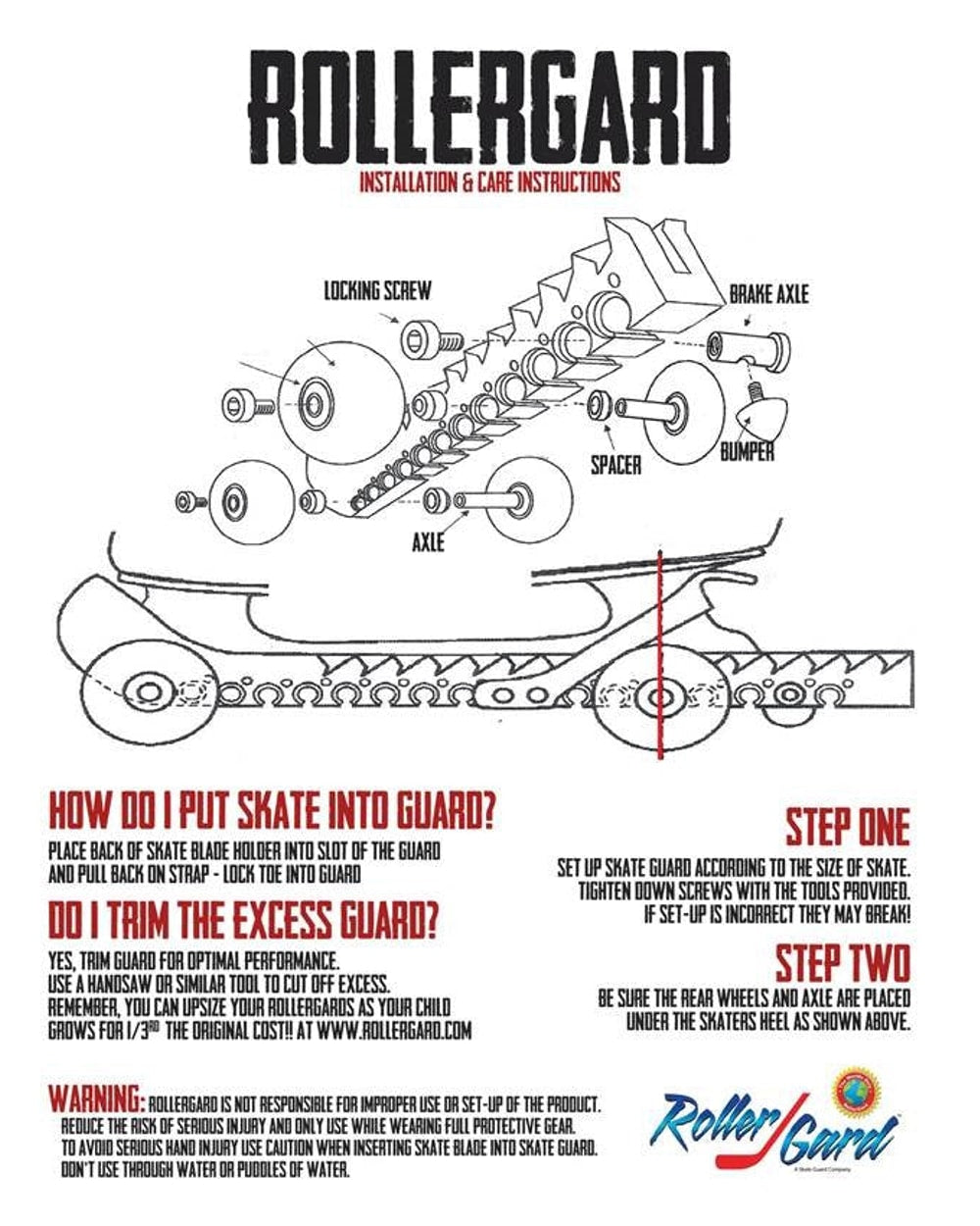 RollerGard installation and care instructions