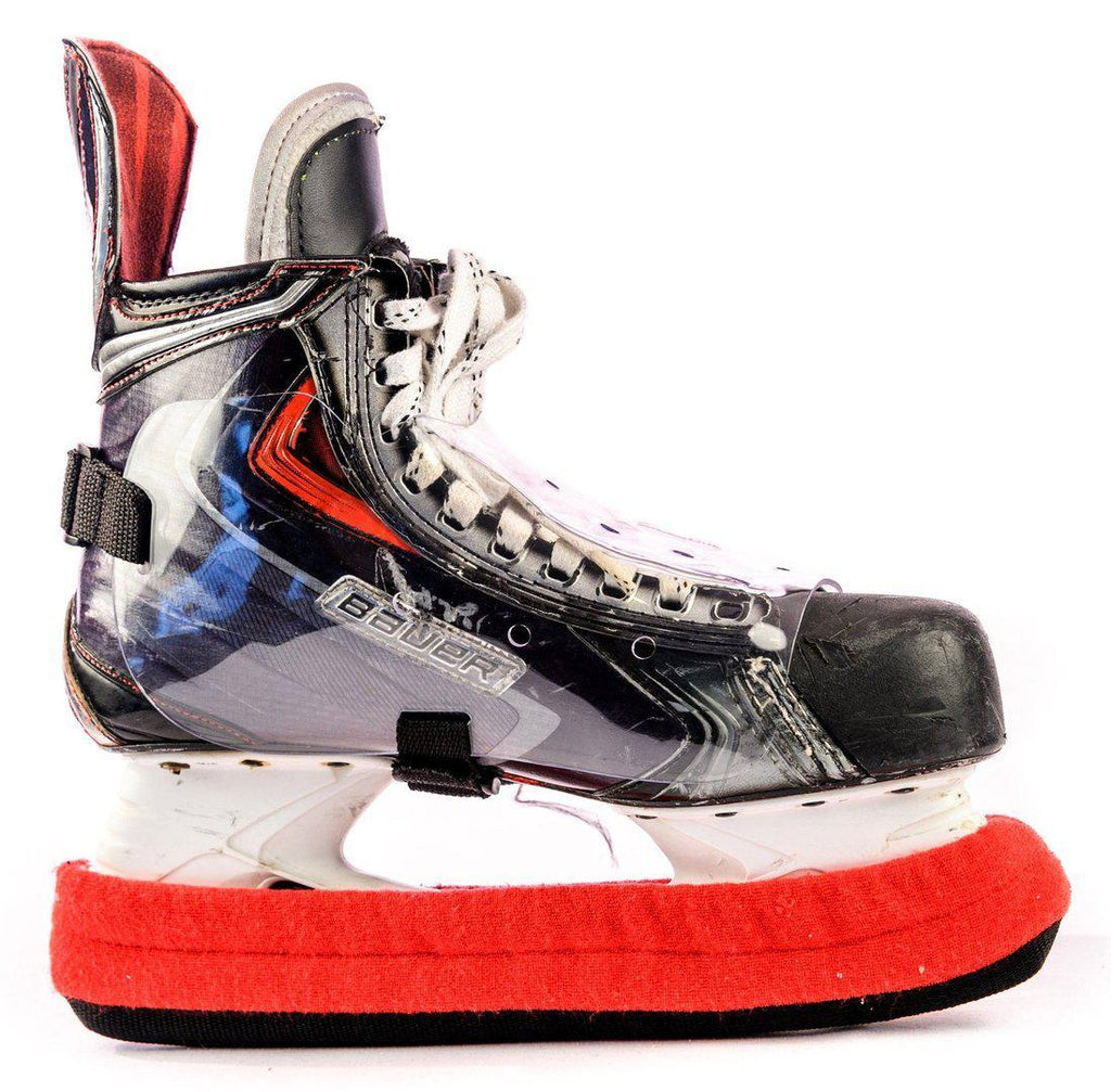 Sidelines Skate Wrap on hockey skate blade, side view