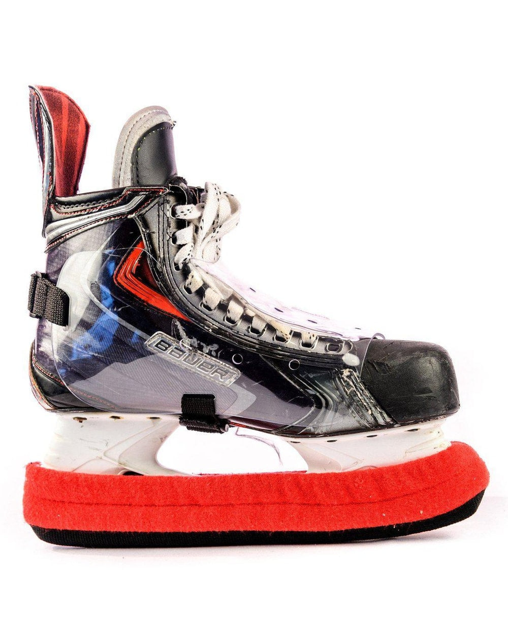 Sidelines Skate Wrap on hockey skate blade, side view