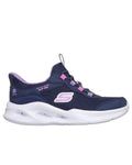 Skechers Kids Sola Glow Shoes - Navy/Multi - lateral