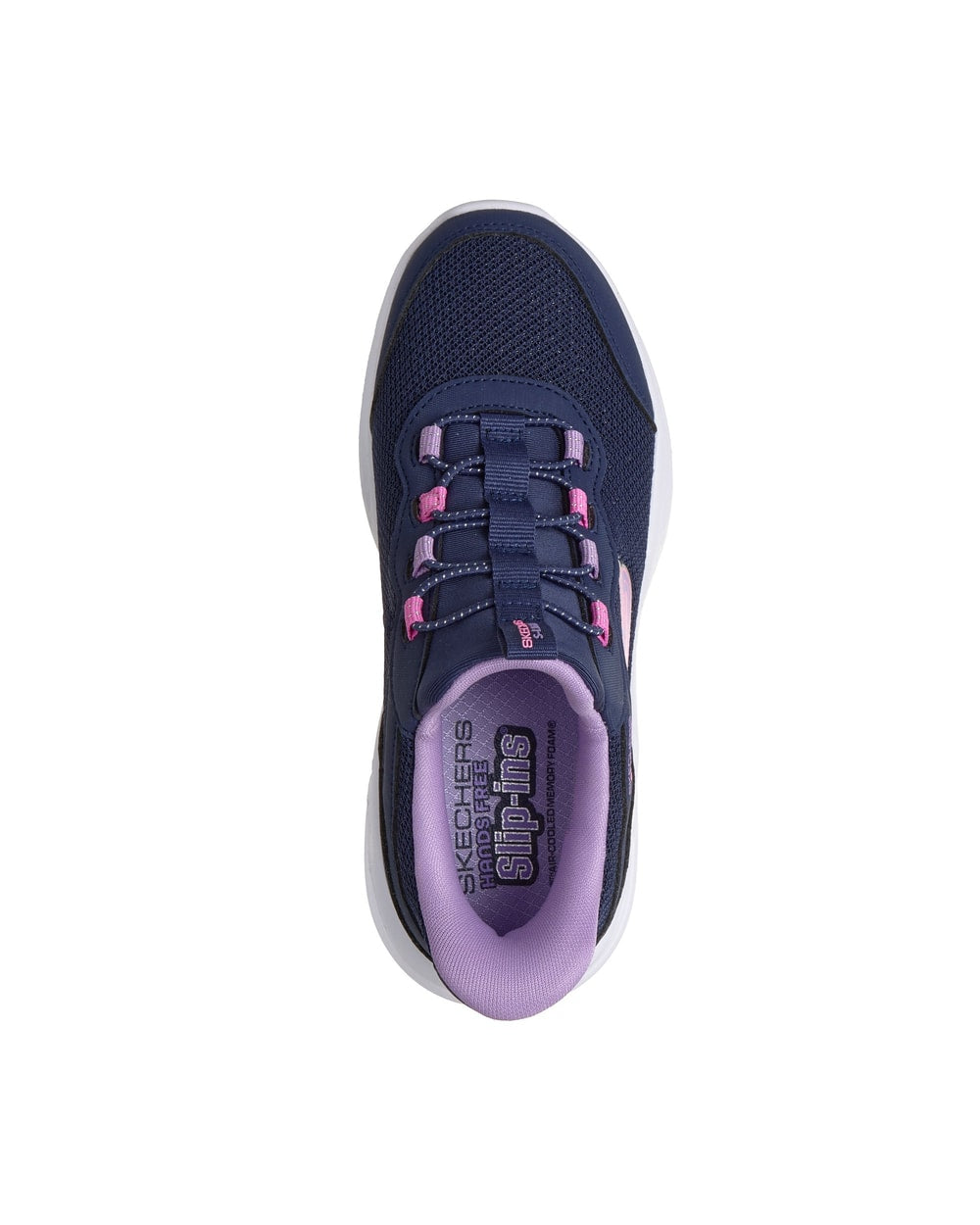 Skechers Kids Sola Glow Shoes - Navy/Multi - top