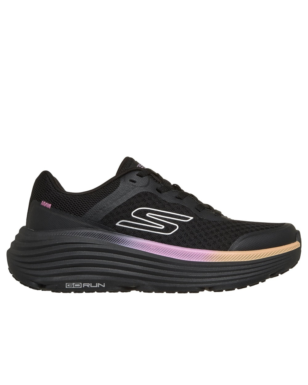 Skechers Women's Max Cushioning Endeavour - Black/Pink - lateral