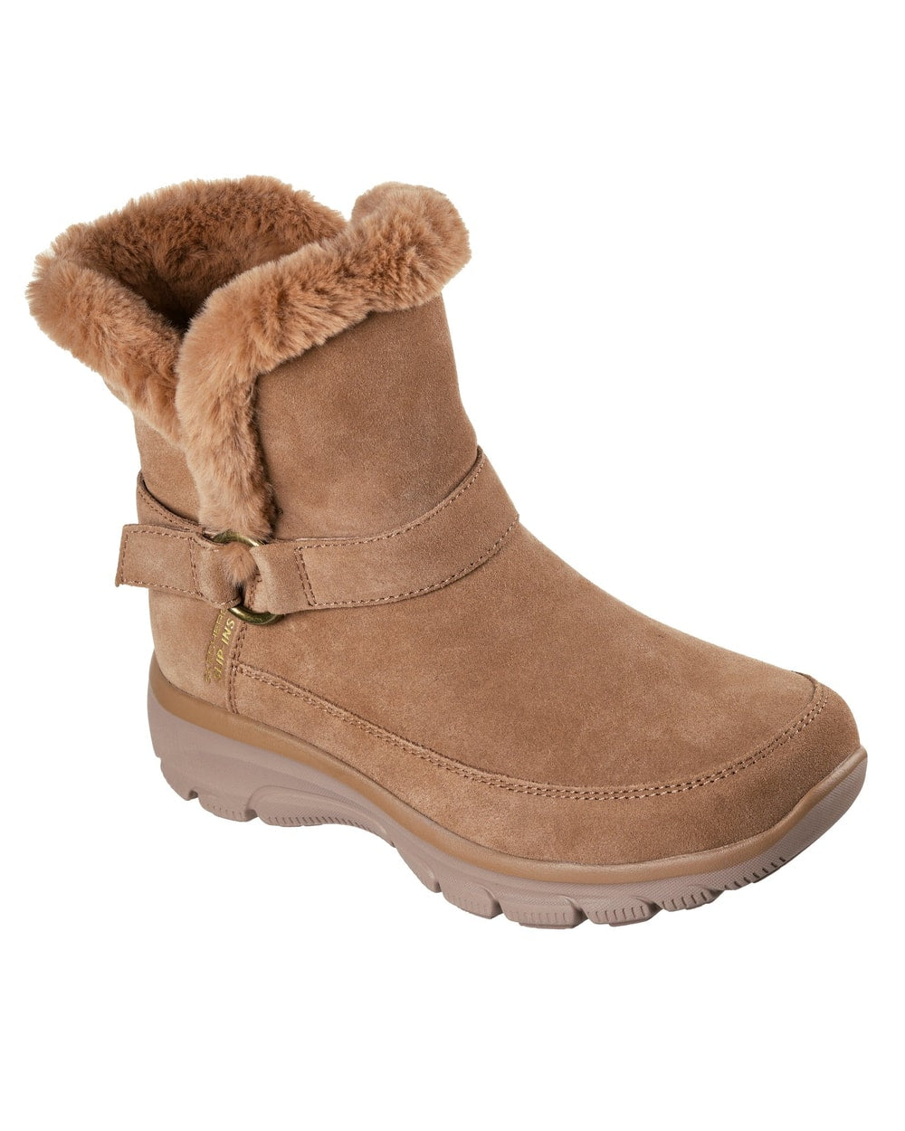 Skechers Slip-ins Relaxed Fit Easy Going Dreamers Luxe Vibes, Chestnut, lateral profile