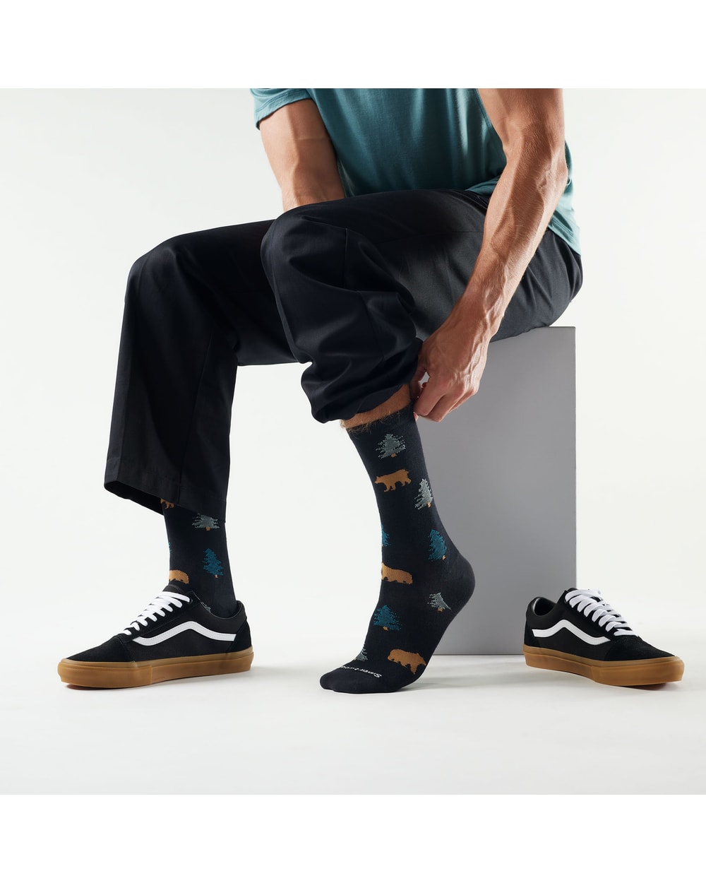 Smartwool Men's Everyday Through The Trees Crew Socks - Black