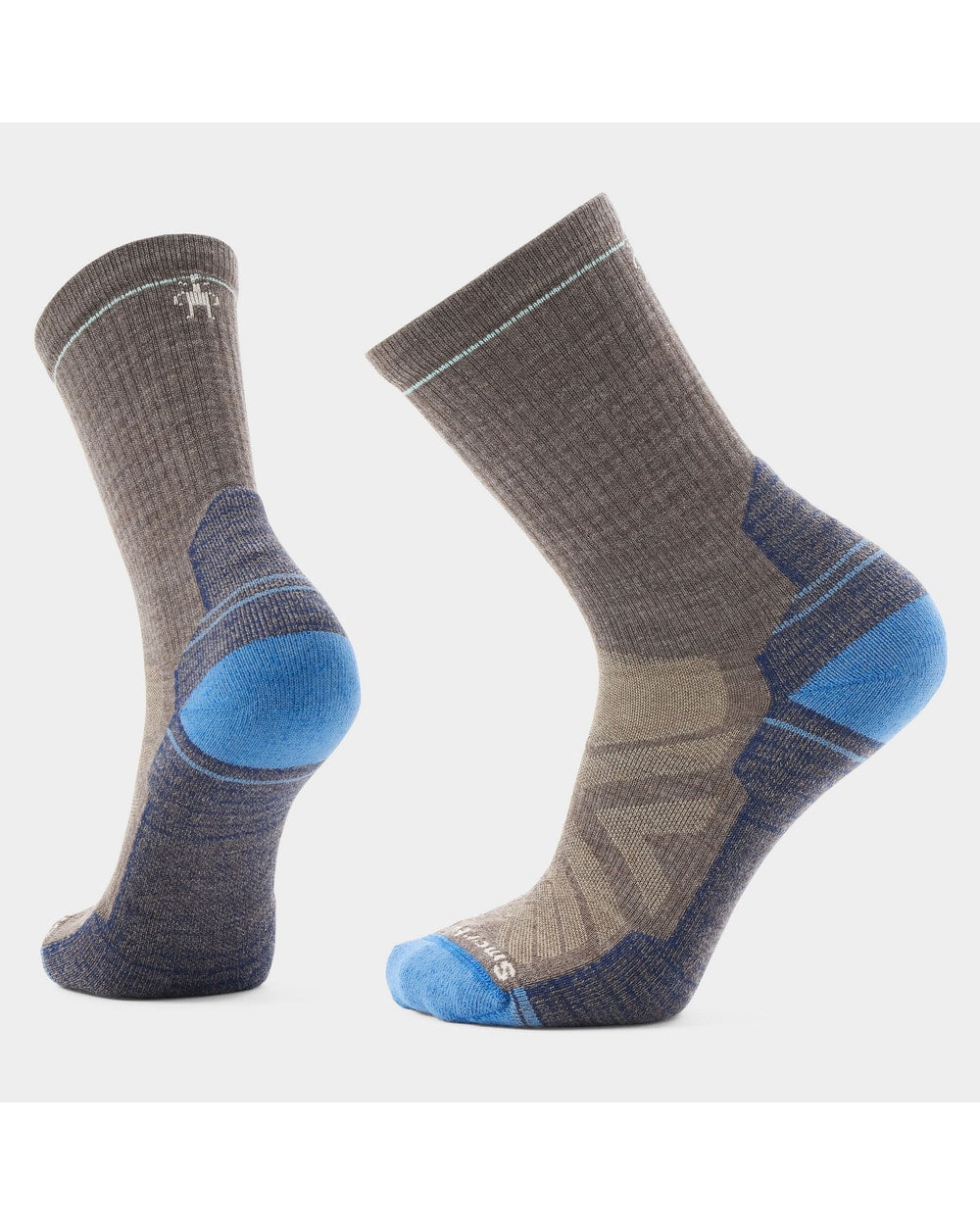 Smartwool Men's Hike Light Cushion Crew Socks (2026) - Taupe-Laguna Blue