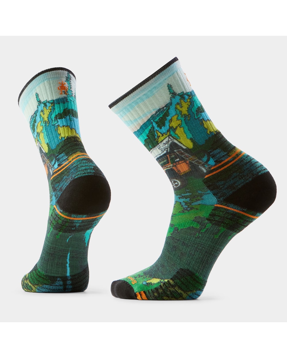 Smartwool Men's Hike Trail Trekker Print Crew Socks - Winter Moss
