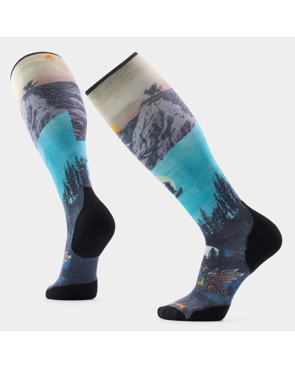 Smartwool Men's Ski Winter Phase Print Over The Calf Socks - Purple Dawn