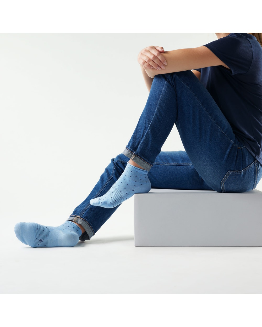 Smartwool Women's Everyday Classic Dot Ankle Socks (2026) - Serene Blue