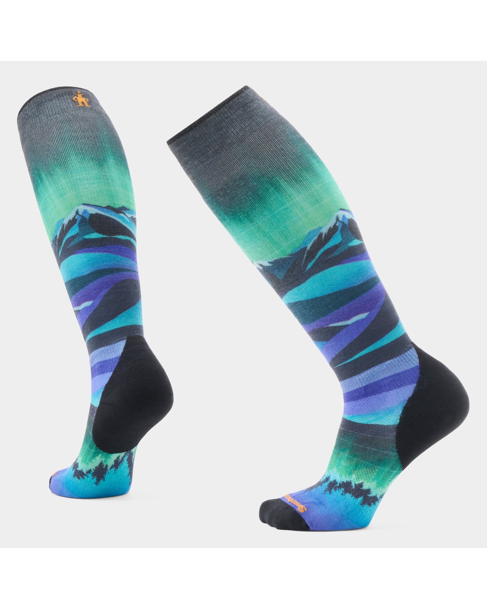 Smartwool Women's Ski Compression Print Over The Calf Socks - Black