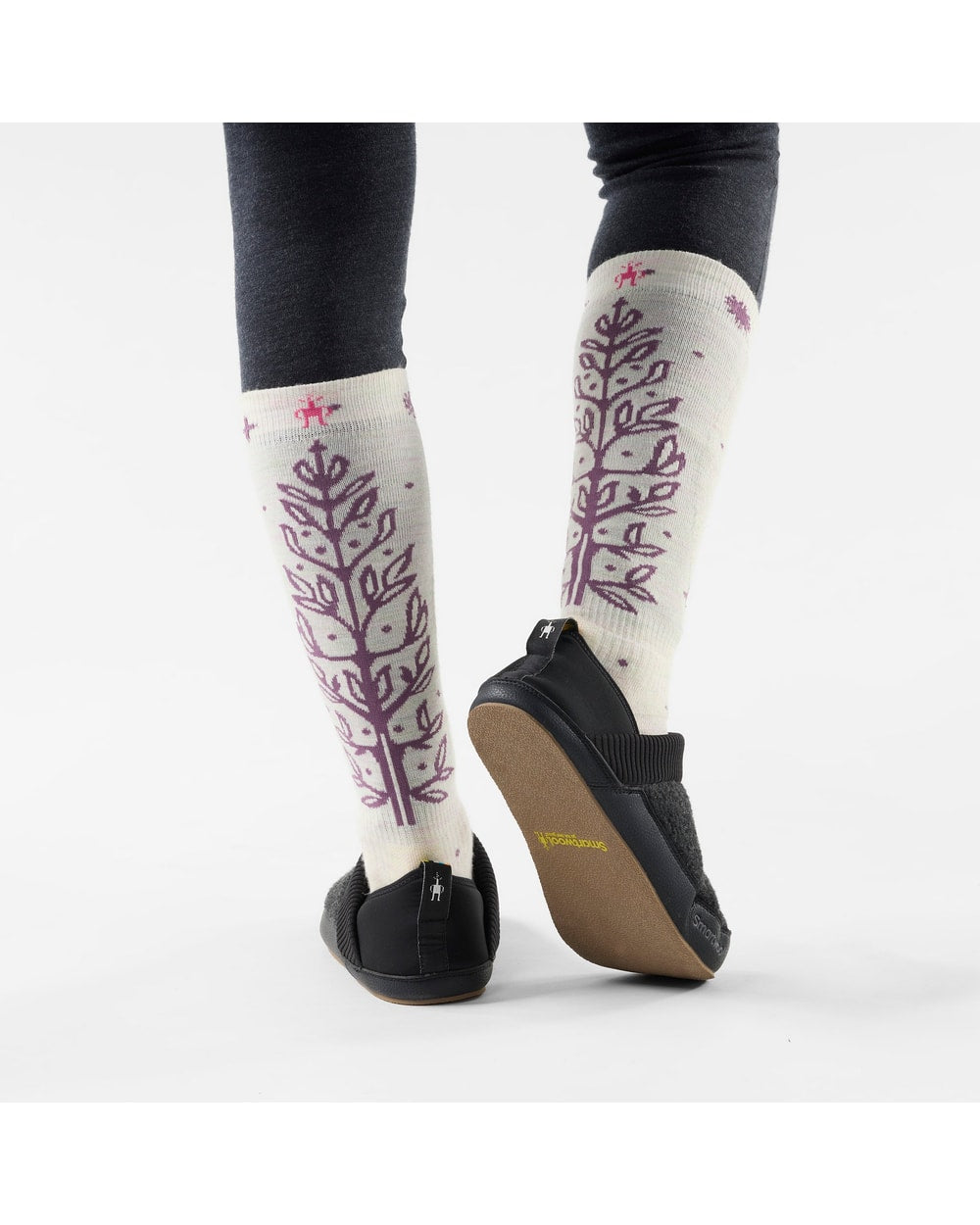 Smartwool Women's Ski Ice Blossom Over The Calf Socks - Moonbeam