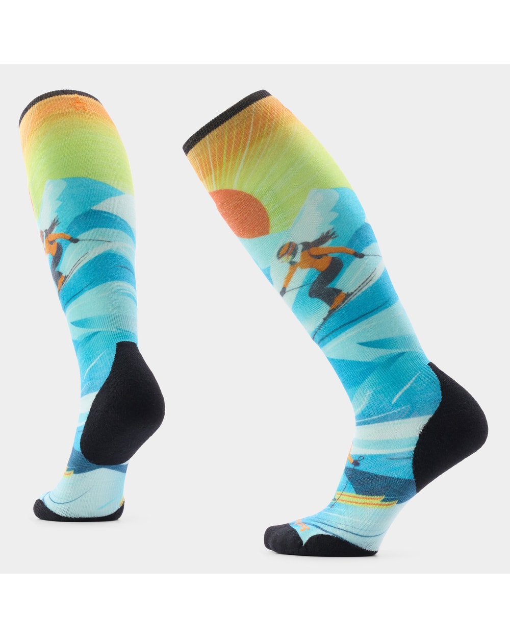 Smartwool Women's Ski Steep Days Print Over The Calf Socks - Serene Blue