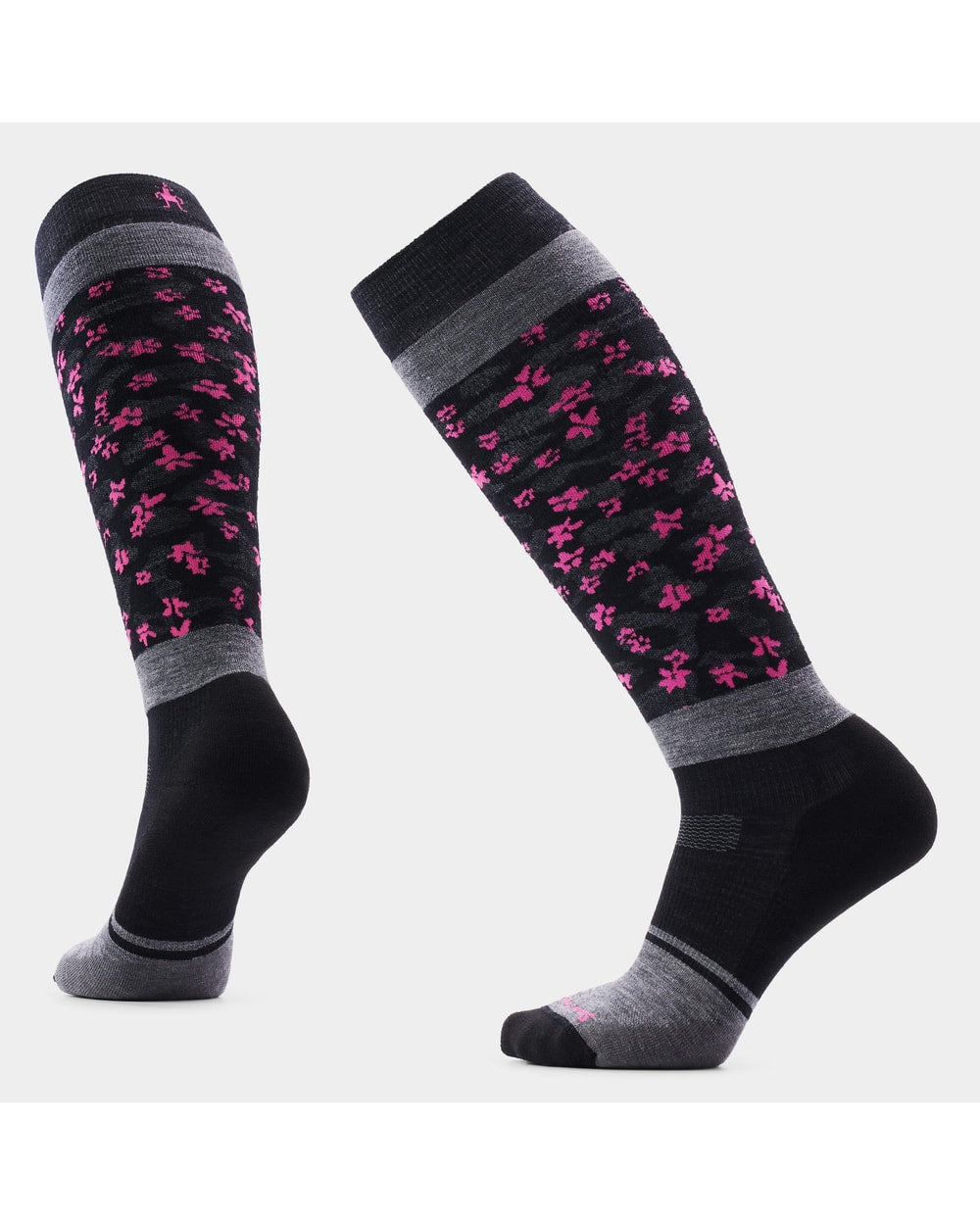 Smartwool Women's Snowboard Wild Blossom Over The Calf Socks - Black