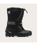 Sorel Big Kids Flurry Winter Boot in Black/Sea Salt - side
