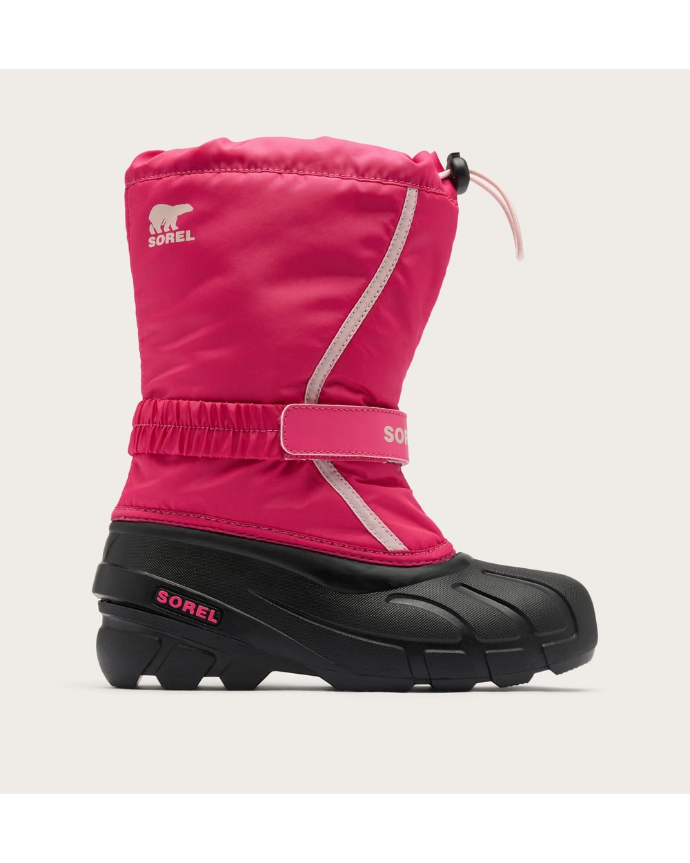 Sorel Little Kids Flurry Winter Boot in Ultra Pink/Pink Salt - side
