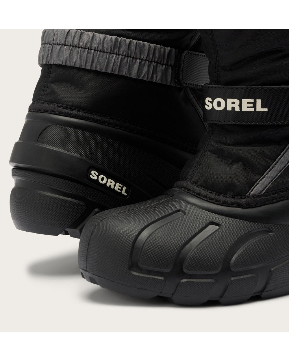 Sorel Little Kids Flurry Winter Boot in Black/Sea Salt - detail