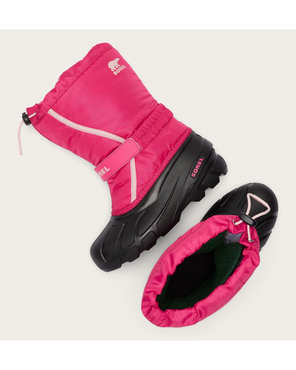 Sorel Little Kids Flurry Winter Boot in Ultra Pink/Pink Salt - top