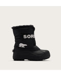 Sorel Toddler Snow Commander Boot in Black/Sea Salt - side