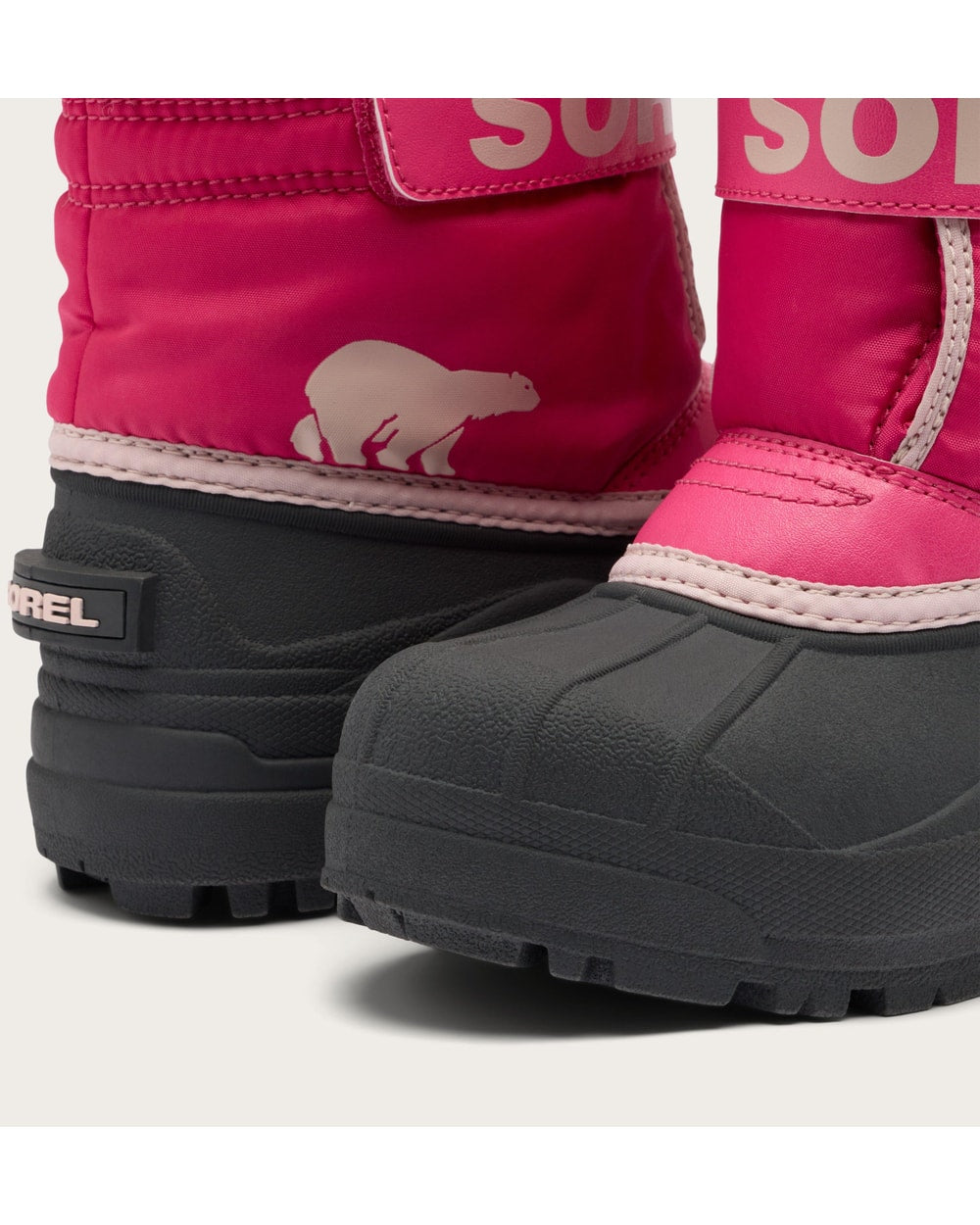 Sorel Toddler Snow Commander Boot in Ultra Pink/Pink Salt - detail