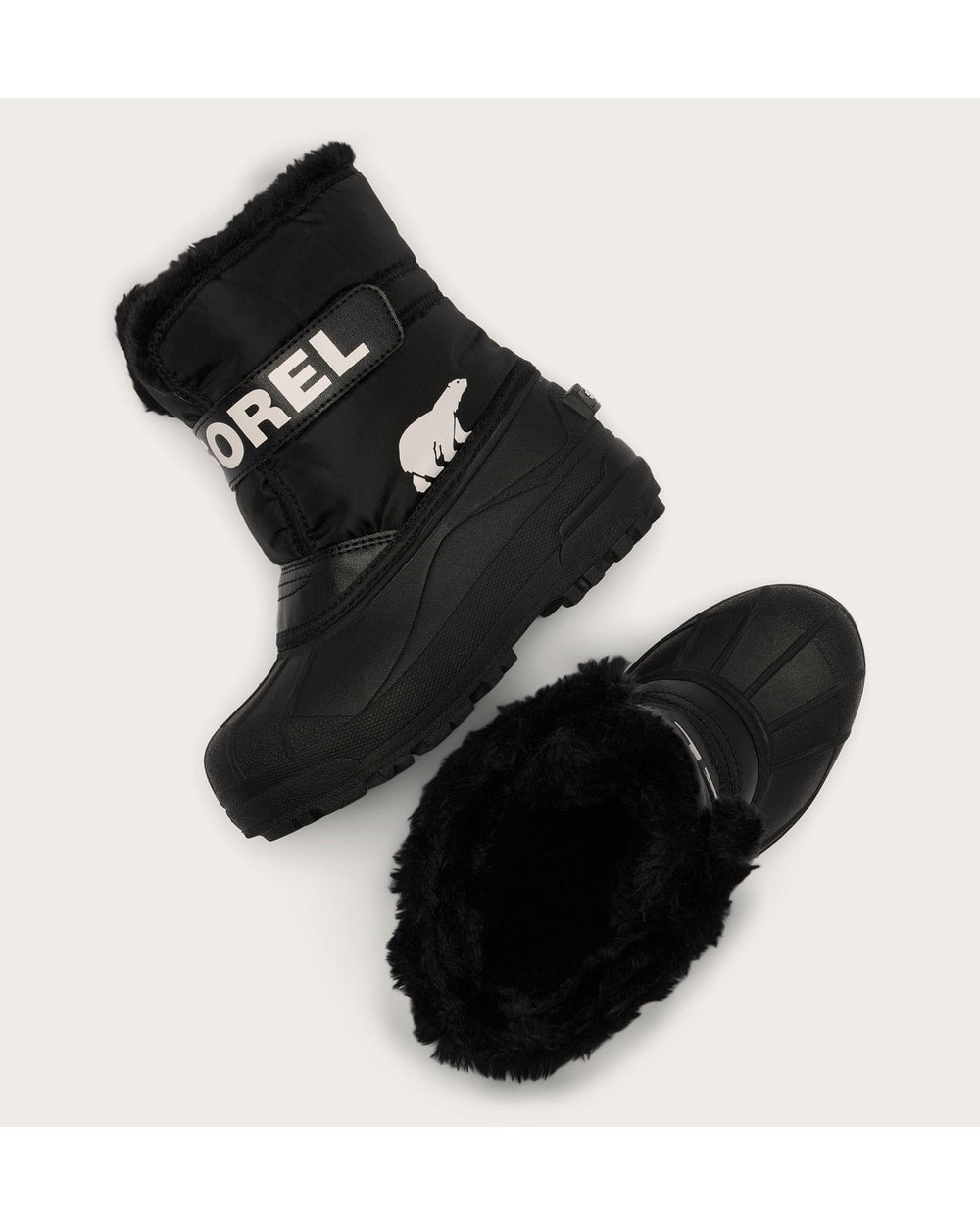 Sorel Toddler Snow Commander Boot in Black/Sea Salt - top