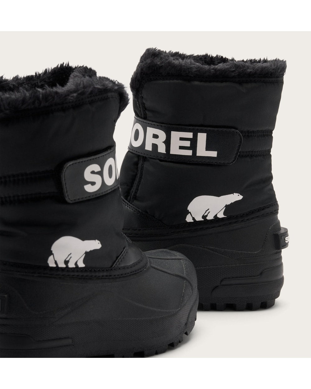 Sorel Toddler Snow Commander Boot in Black/Sea Salt - detail