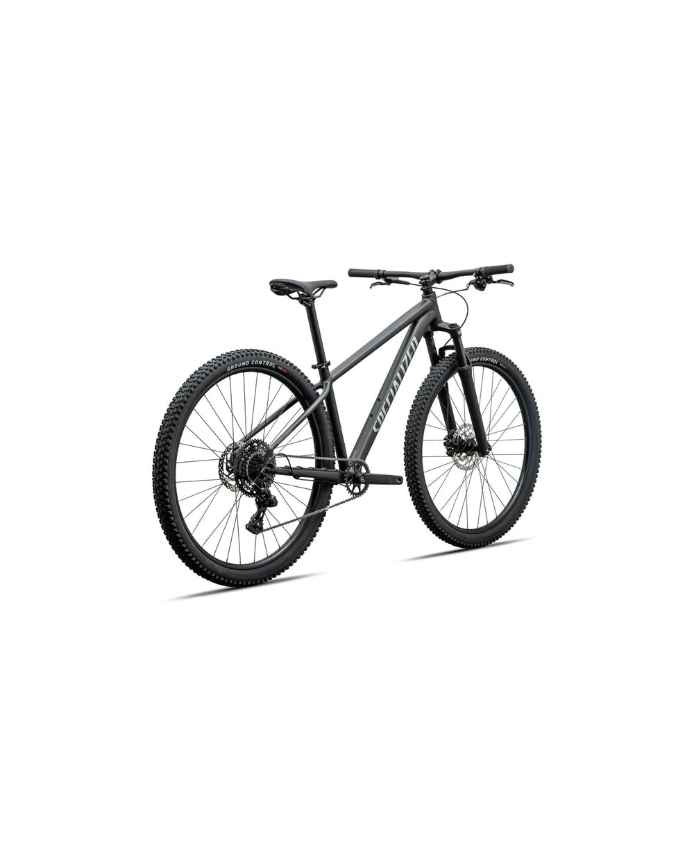 Specialized Rockhopper Sport 29 - 2027 - SATIN METALLIC OBSIDIAN, rear three-quarter view