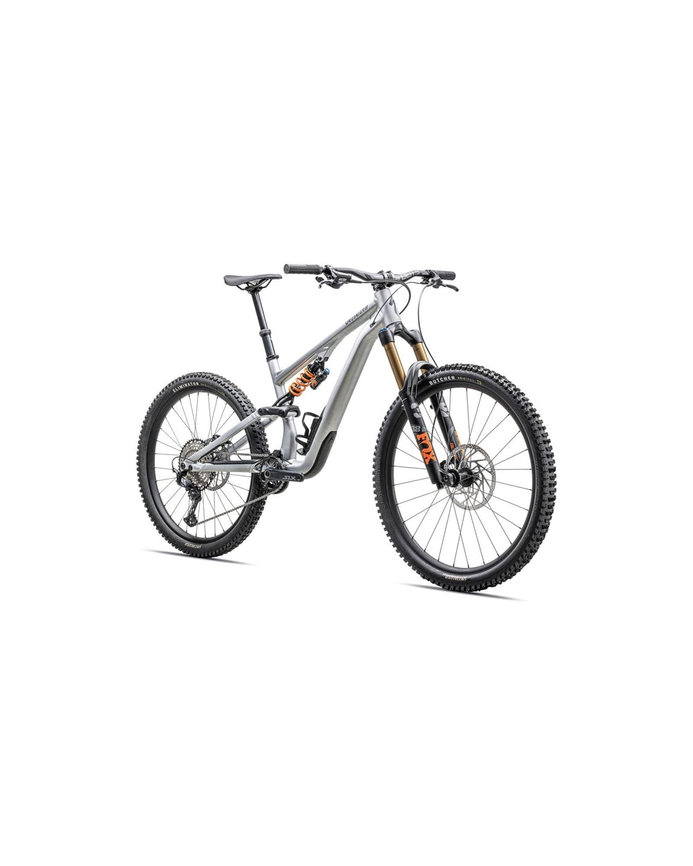 Specialized Stumpjumper 15 Alloy FOX Coil - 2025 - SATIN BRUSHED ALUMINUM/CAST BLUE, front three-quarter view