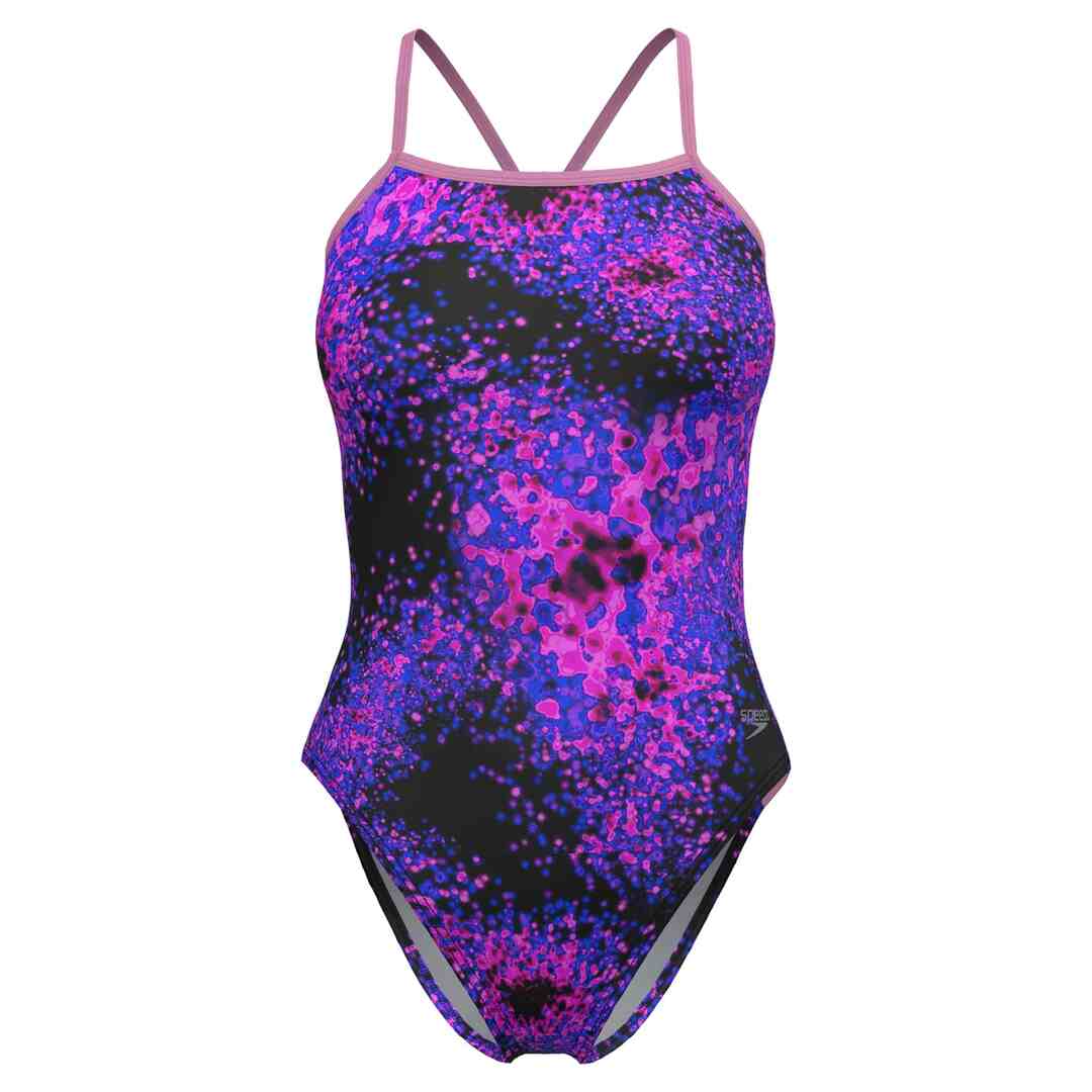 Speedo Printed Twist Back One Piece Hyper Lights/Candy Vibe front