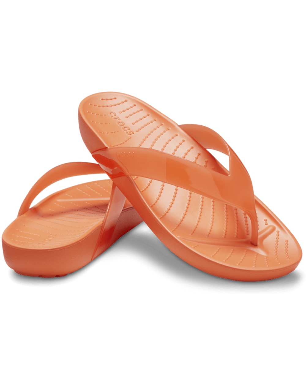 Crocs Splash Glossy Flip Women's Sandal- Persimmon