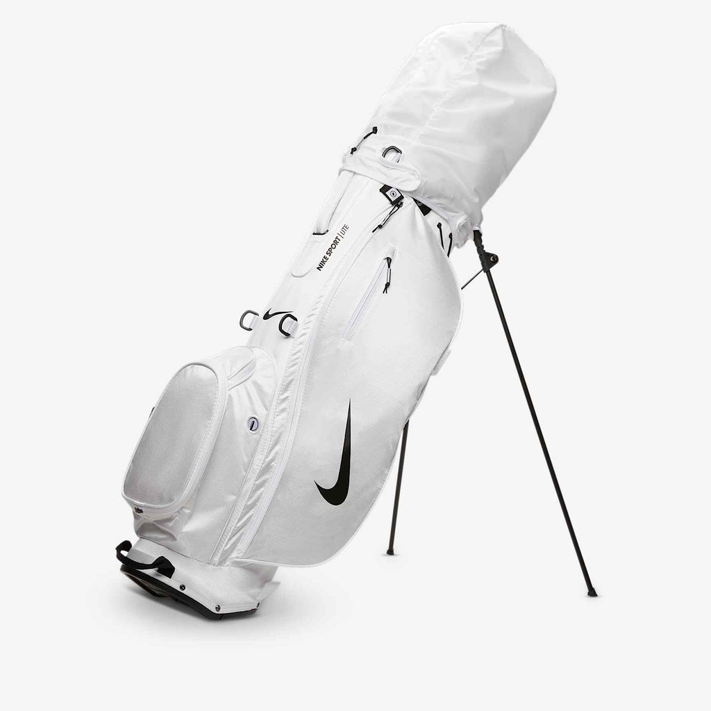Nike Sport Lite Golf Stand Bag - White/Black, with rain hood