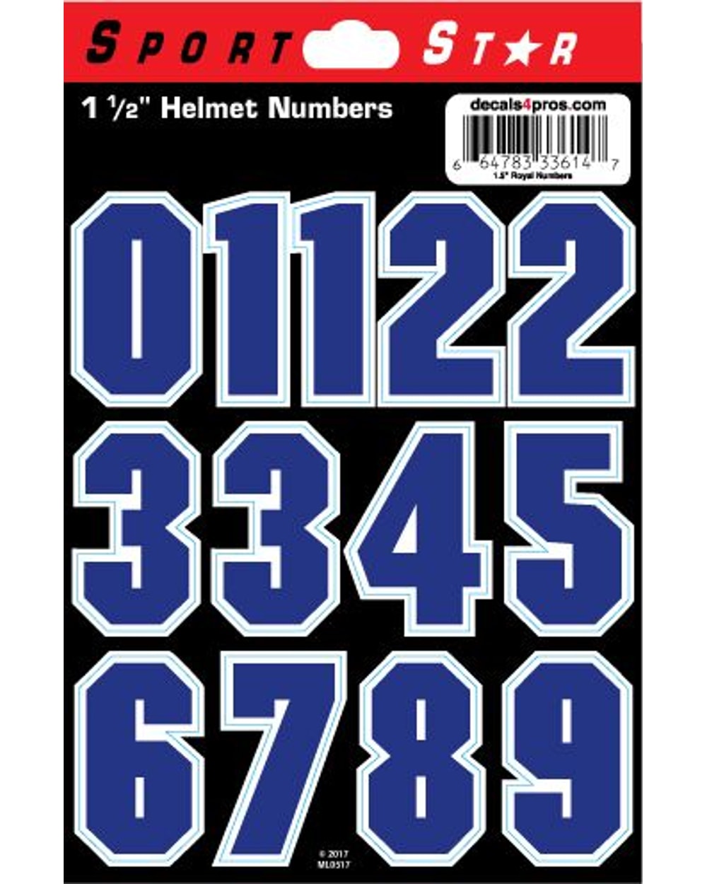 Sidelines Sports Sportstar 1.5" Helmet Decal