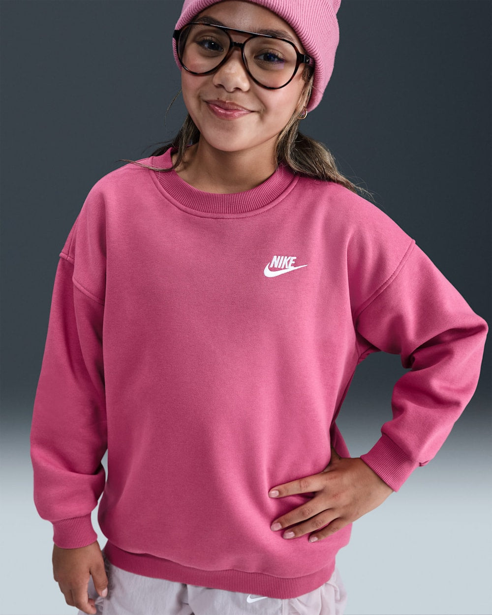 Nike Girls Sportswear Club Fleece Oversized Sweater