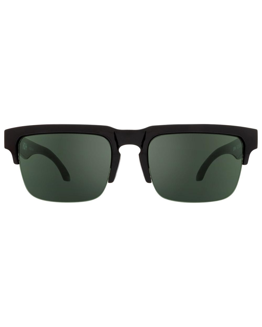 Spy Helm 50/50 Sunglasses, Black Happy/Grey Green, front detail view