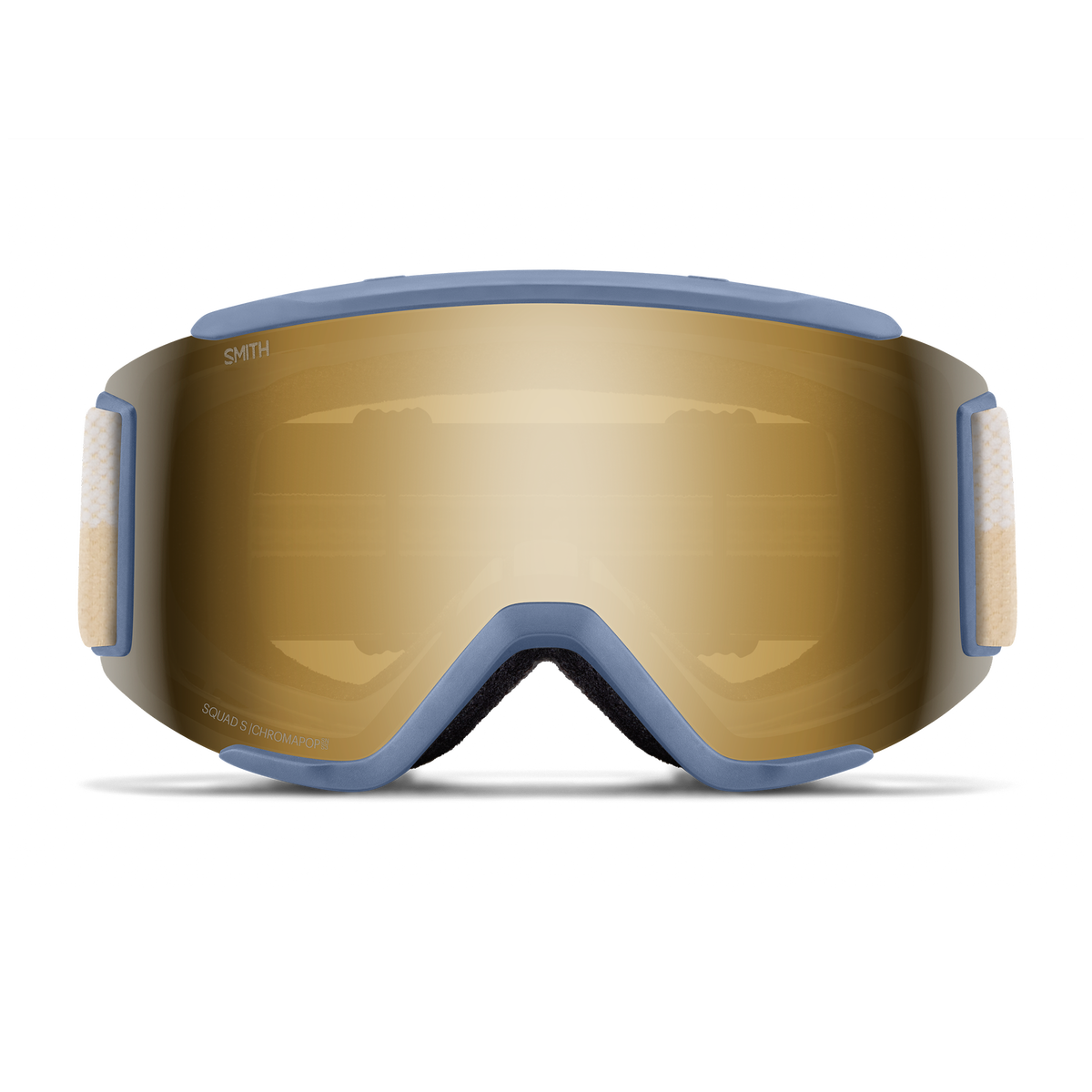 Smith Squad S Goggle - Steel Blue Split / ChromaPop Sun Black Gold Mirror, front view