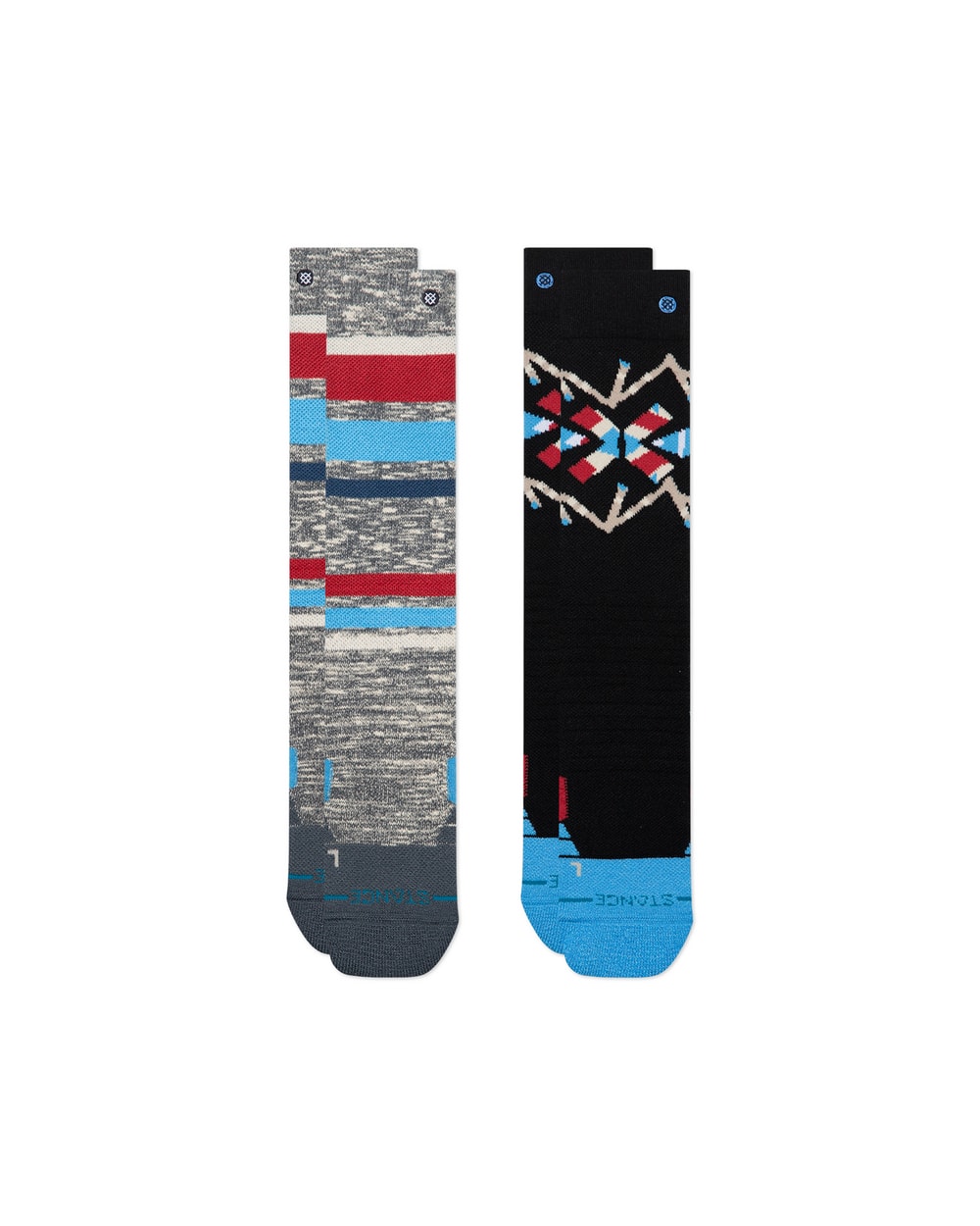 Stance Kids Stripe Up Mid Poly Snow OTC Socks - 2 Pack - Windward Blue