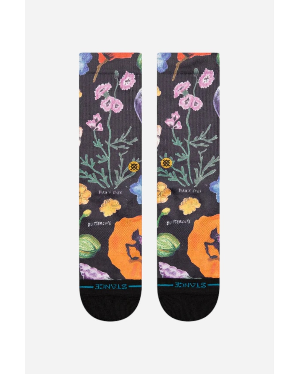 Stance Lucias Floral Crew Socks Black - alternate