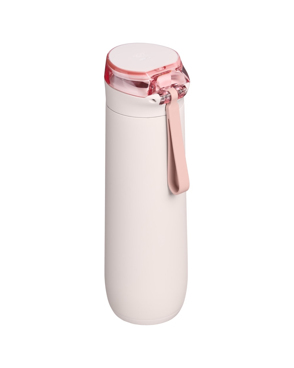Stanley The Flowstate Spring Bottle 20oz - Rose Quartz, back view with lanyard
