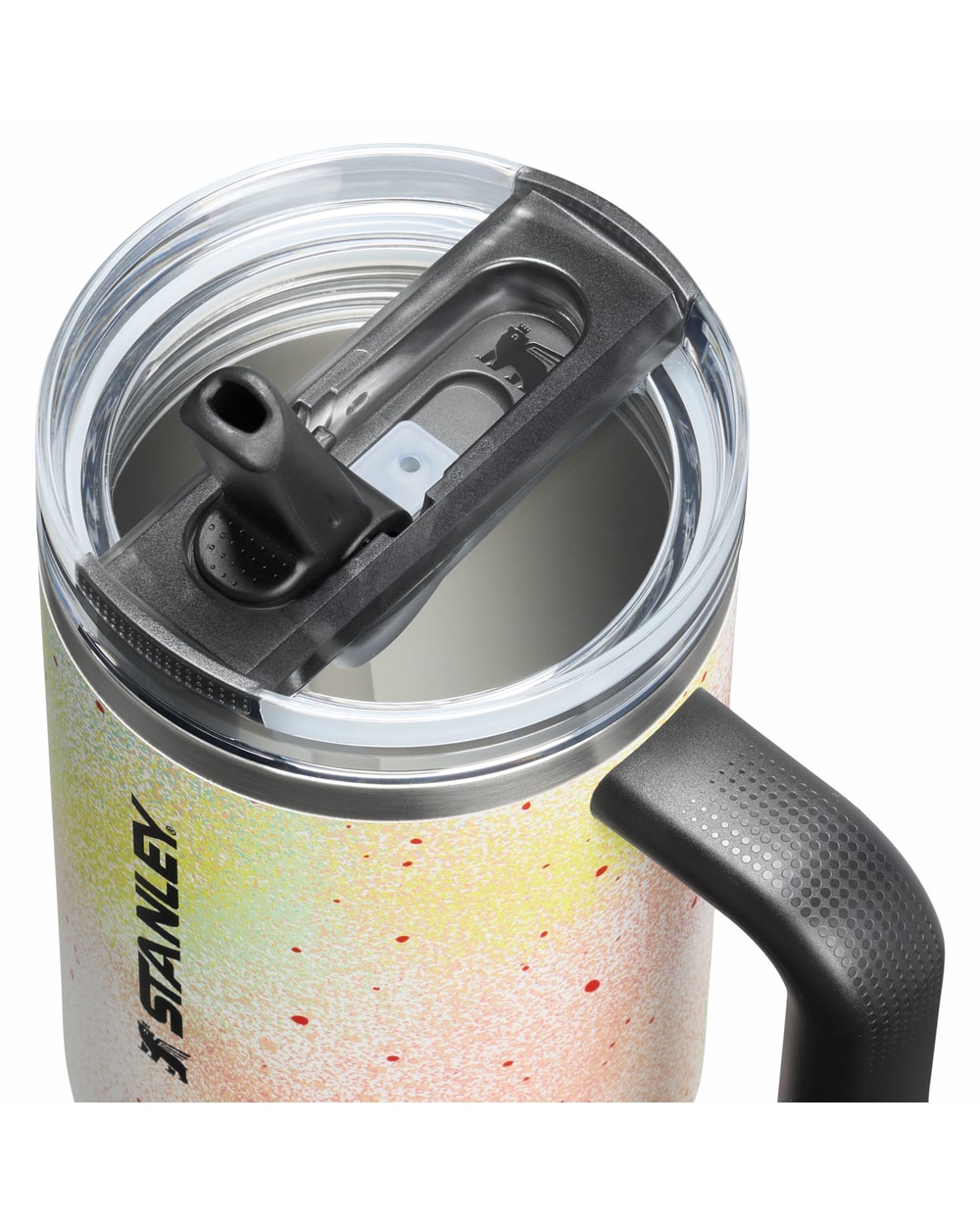 Stanley Quencher ProTour Flip Straw Tumbler 40oz Atomic Techgrain lid detail