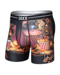 Saxx Volt Breathable Mesh Boxer Brief - Disco Fries-Maroon, front flat