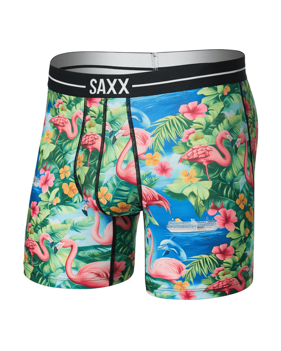 Saxx Volt Breathable Mesh Boxer Brief - Flamingo Bay-Multi