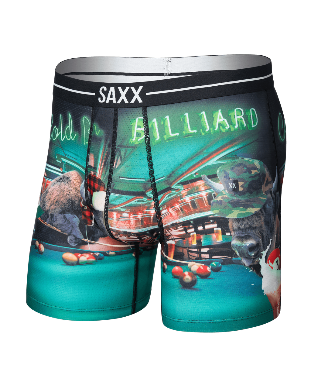 Saxx Volt Breathable Mesh Boxer Brief - TGI Guyday Green, front flat
