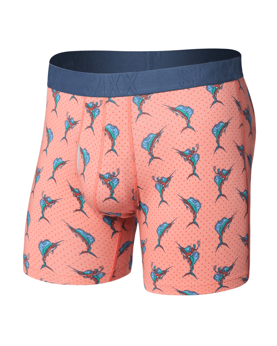 Saxx DropTemp Cooling Cotton Boxer Brief 6" - Big Catch-Desert Flower