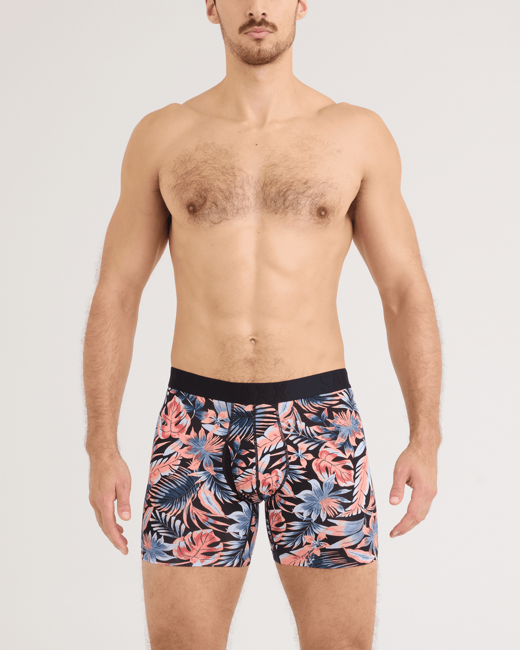 Saxx Droptemp Cooling Cotton Boxer Brief - Palm Passion Black detail