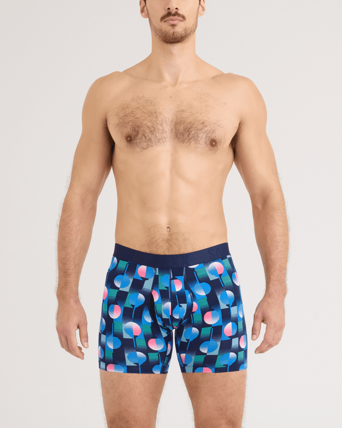 Saxx Droptemp Cooling Cotton Boxer Brief - Tee Up Maritime Blue back