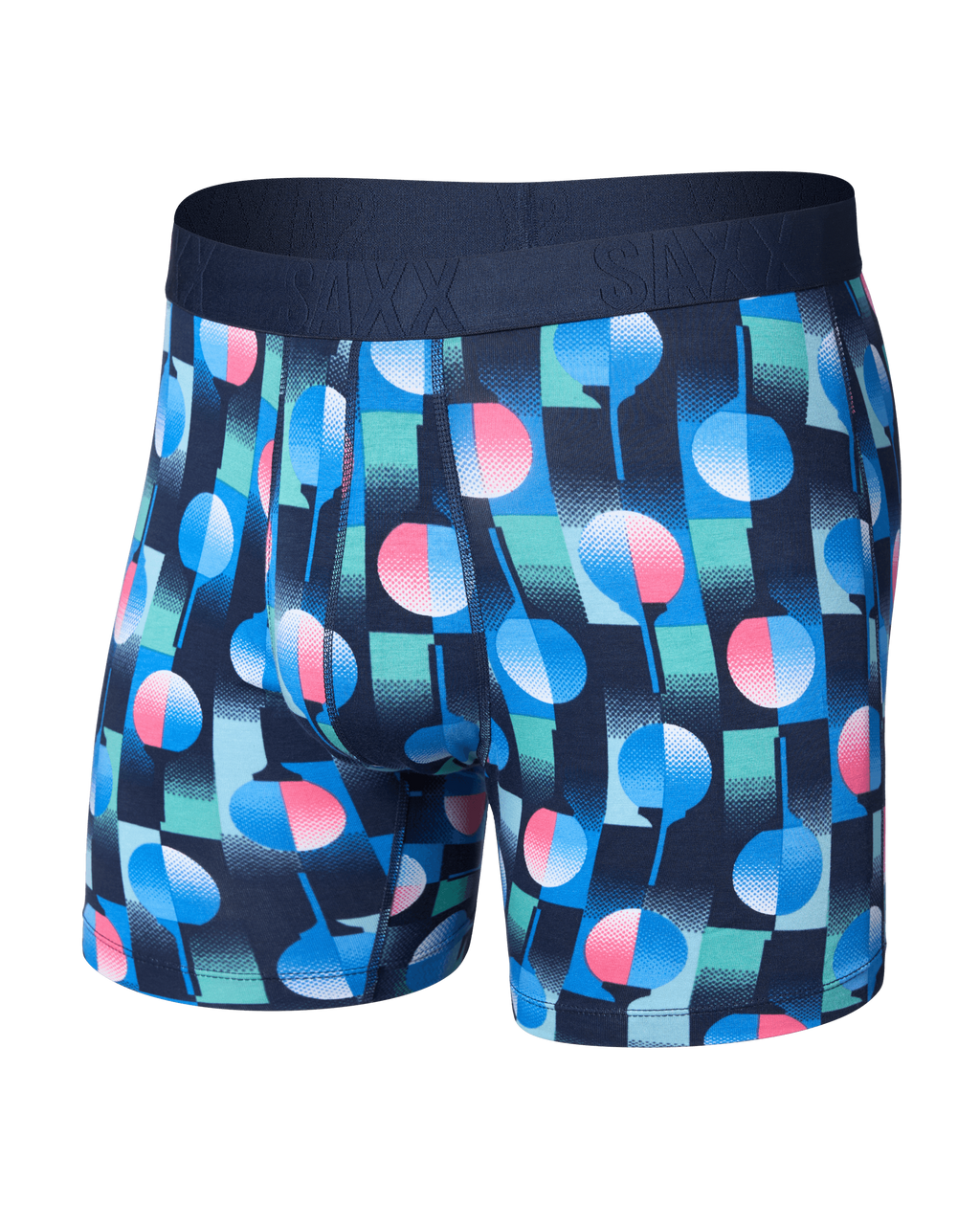 Saxx Droptemp Cooling Cotton Boxer Brief - Tee Up Maritime Blue