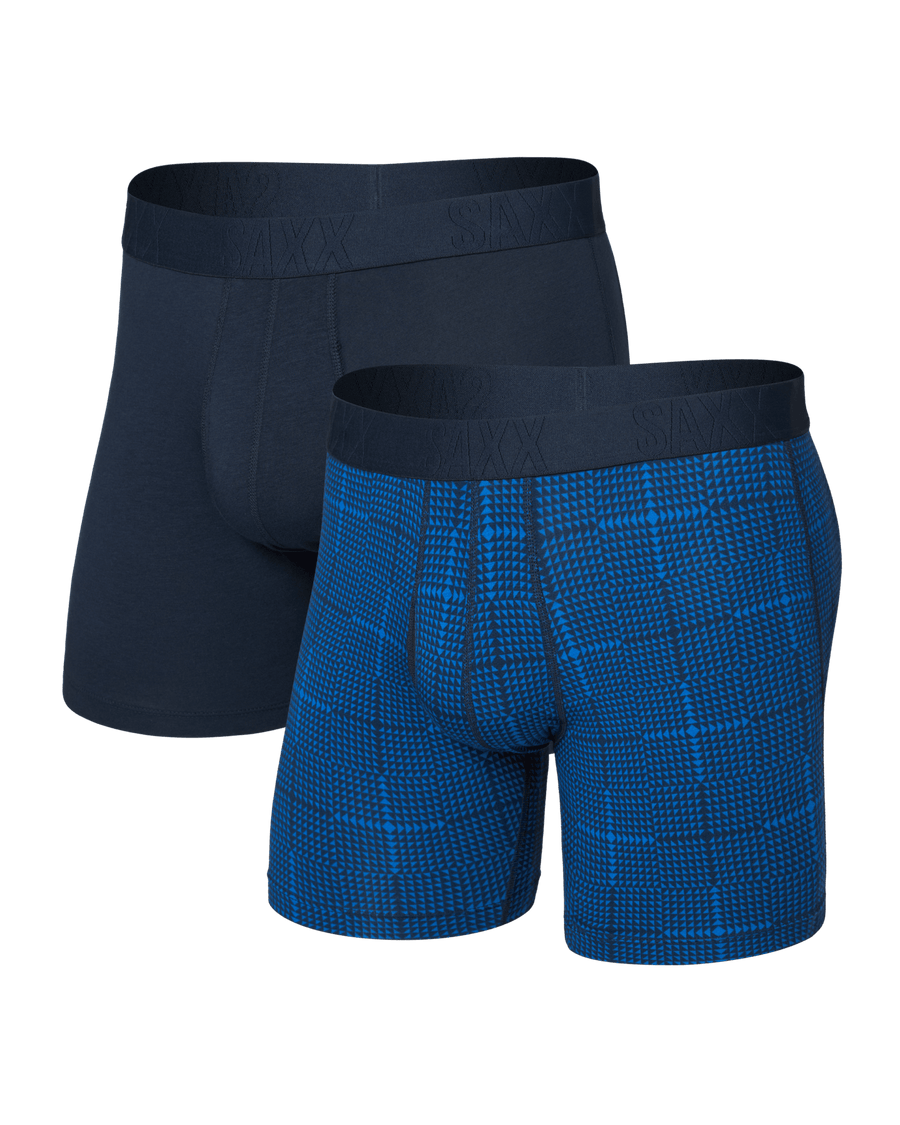 Saxx DropTemp Cooling Cotton Brief Boxer (2 Pack) - Rad Plaid/Dark Ink