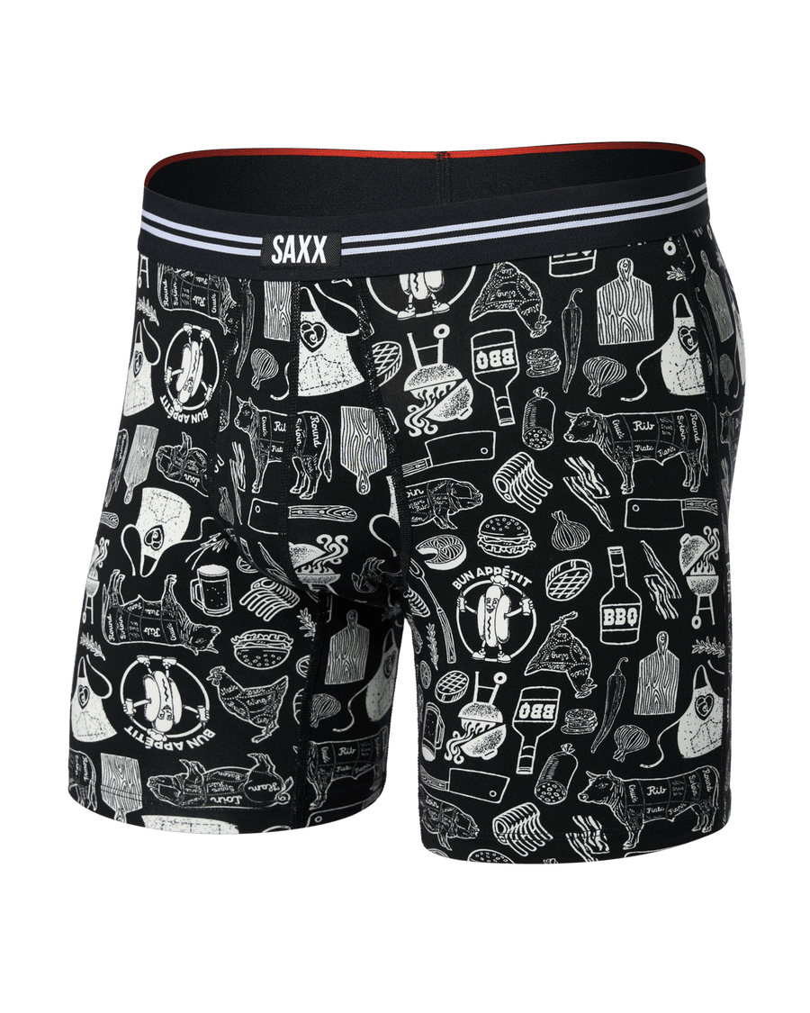 Saxx Vibe Xtra Soft Comfort Boxer Brief - Bun Appetit -Black