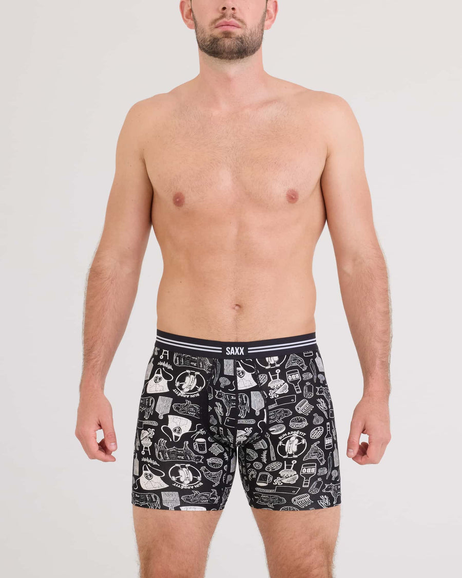 Saxx Vibe Xtra Soft Comfort Boxer Brief - Bun Appetit -Black