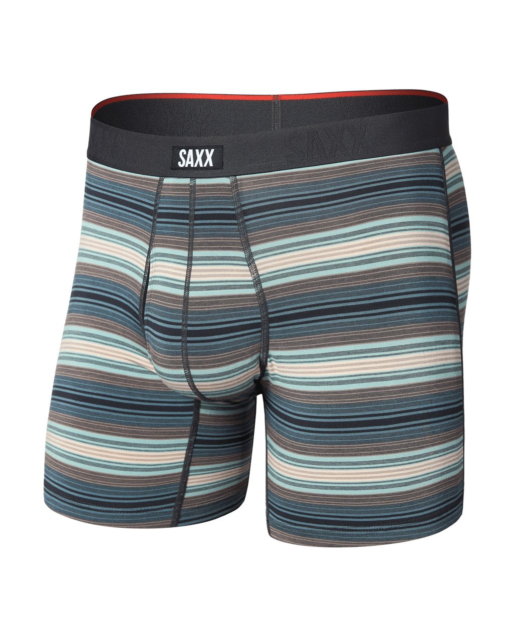 Saxx Vibe Xtra Boxer Brief Fly - Baja Stripe, front flat