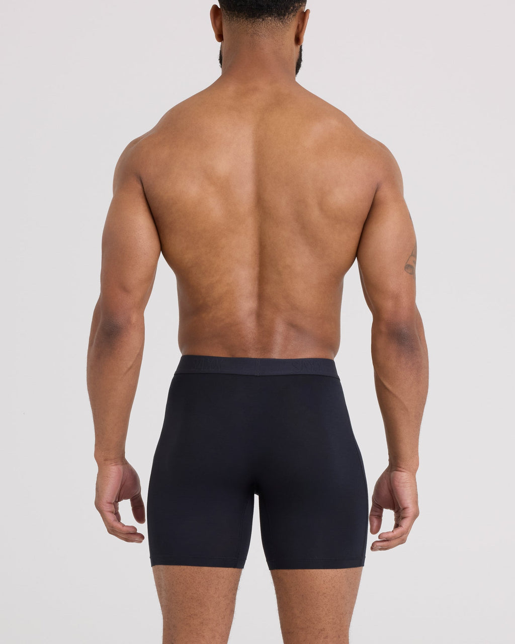 Saxx Vibe Xtra Boxer Brief Fly - Black, on model back