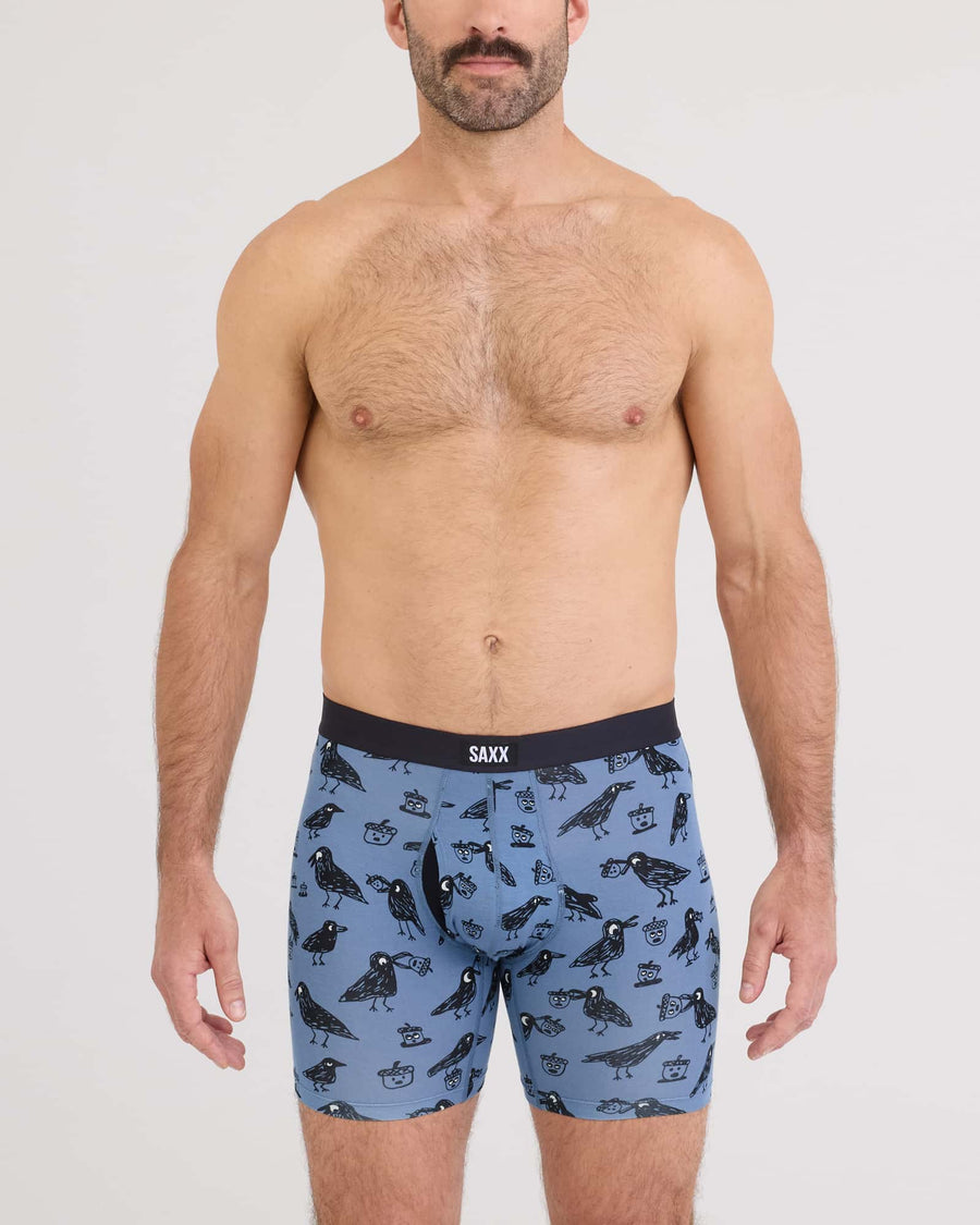 Saxx Vibe Xtra Soft Comfort Boxer Brief - Protect The Nuts-Blue Horizon
